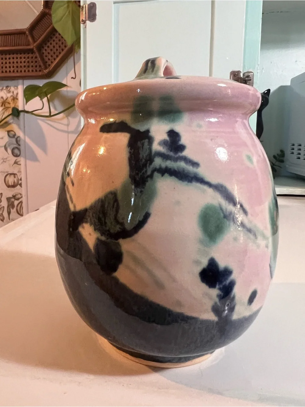 Handcrafted Pottery Lidded Jar